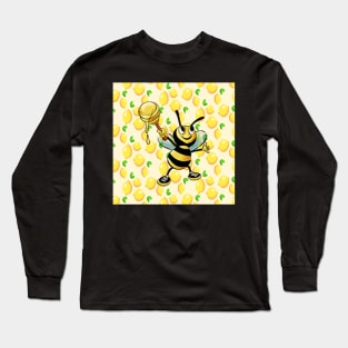 Lemon & Bee Cute Mother's Day Gift Ideas: Fruit pattern Happy Inspirational Design Save the Bees Long Sleeve T-Shirt